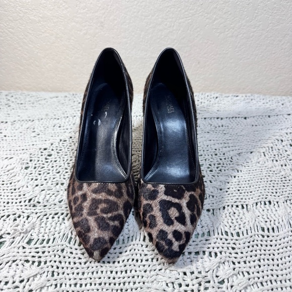 Michael Kors Brown Leopard Print Heels Size 8.5 - Picture 1 of 9